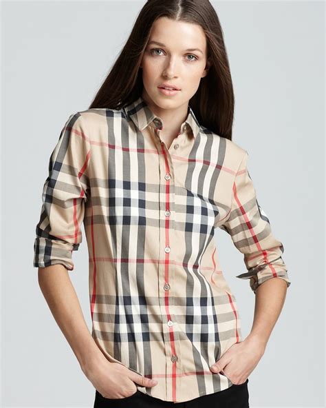 burberry blouse women|burberry check shirt women's.